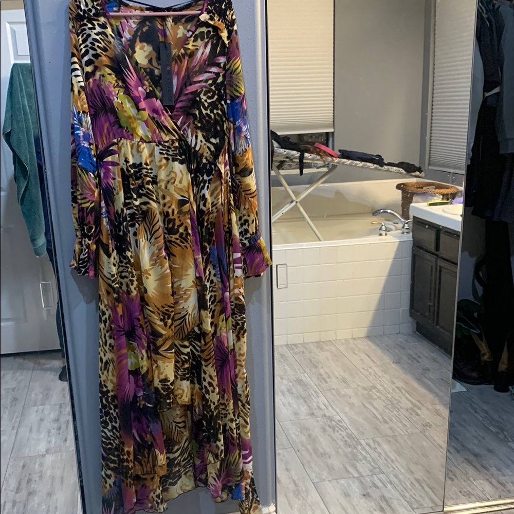 Multicolor Animal Print Maxi Dress